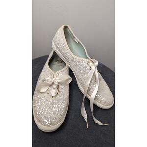 Keds x Kate Spade Glitter Sneakers Size 9.5 Champagne Bridal Shoes